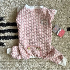 NWT KYEESE Cotton Lightweight Stretchable Pet Jumpsuit Pajamas - Light Pink - XL